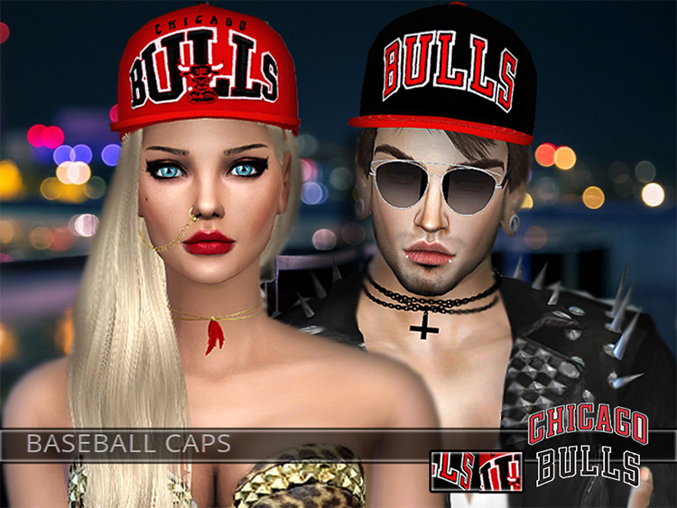 Chicago Bulls Caps for The Sims 4