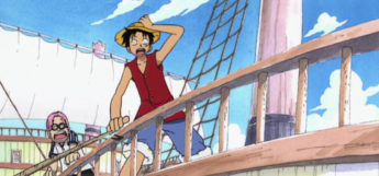 Luffy Shocked Face on Pirate Ship / One Piece Anime