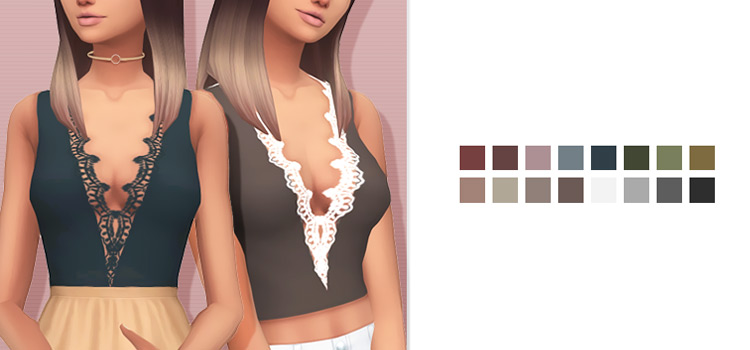 Camilla Crop Top Female Maxis-Match CC (TS4)