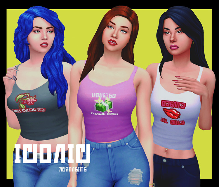 Sassy Tank Tops (Female) for The Sims 4