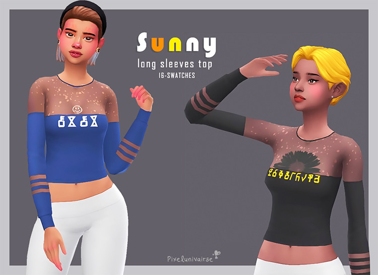 Sunny Girl's Long Sleeve Top (Maxis Match) TS4 CC
