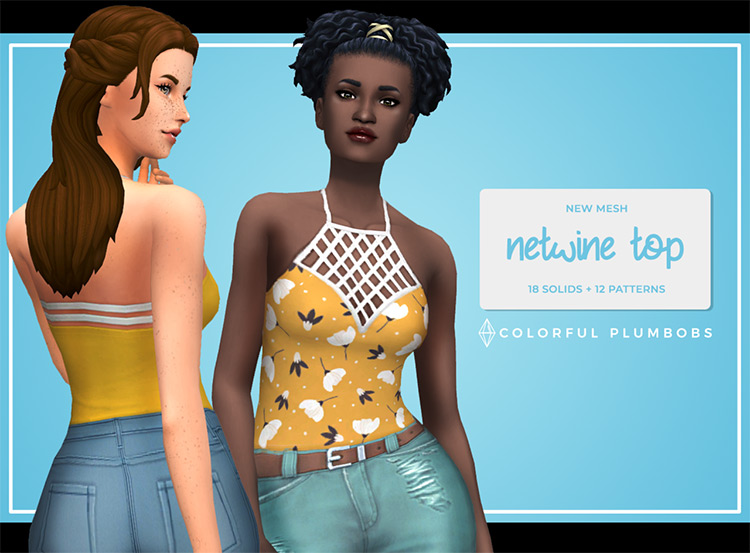 Netwine Top For Women (Maxis Match) Sims 4 CC