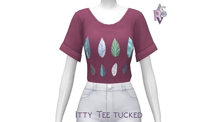 Itty Tee Tucked (Maxis Match) for The Sims 4