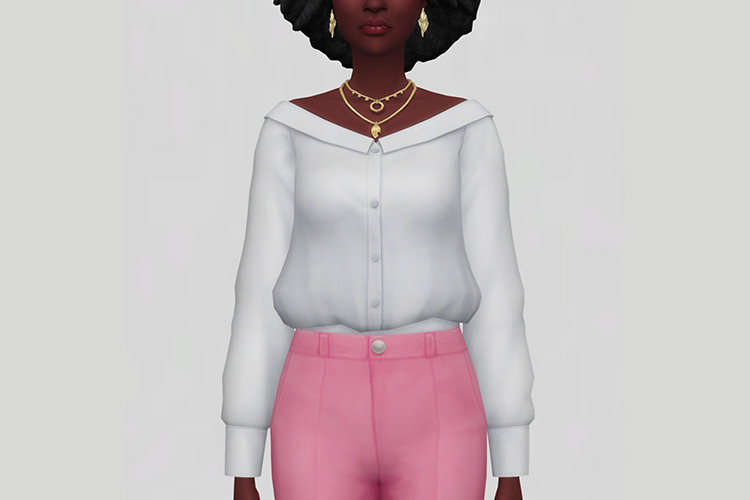 Girl Boss Blouse (Maxis Match) for The Sims 4