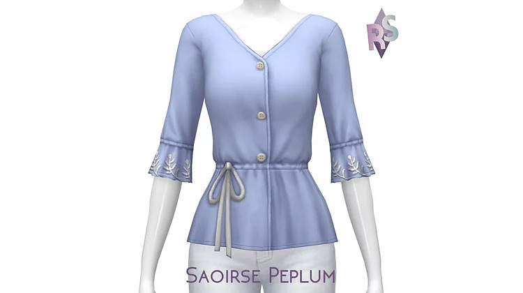 Saoirse Peplum Blouse for The Sims 4