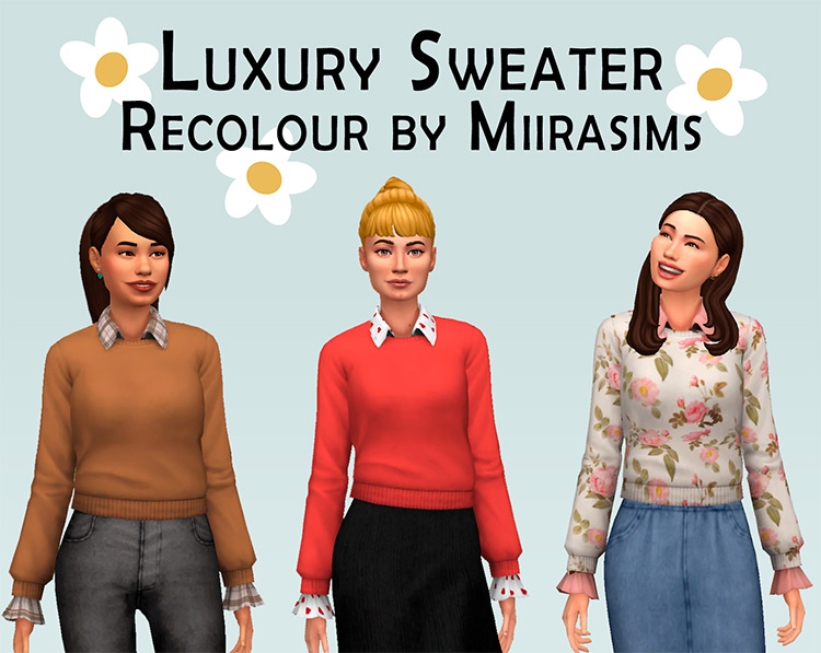 Luxury Female Sweater Recolor (Maxis Match) TS4 CC