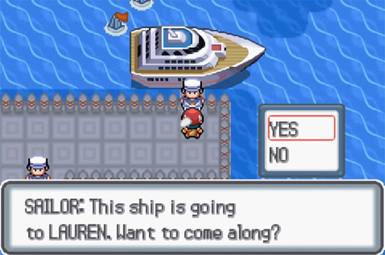 Pokémon Light Platinum Ship Docks Screenshot