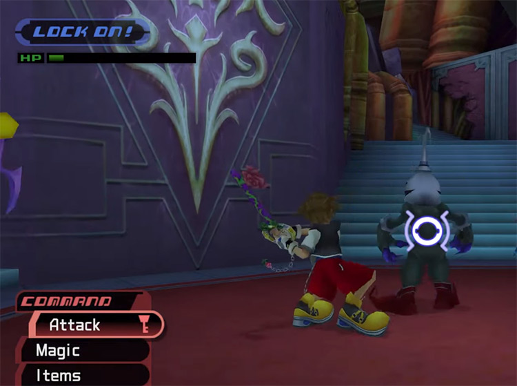 Sora battling Stopped Stealth Soldier / KH1.5 HD Screenshot