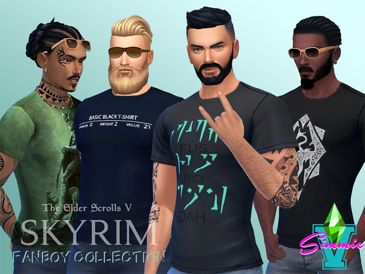 Skyrim Fan T-Shirt Collection / Sims 4 CC