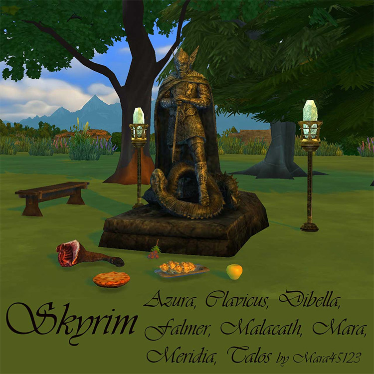 Skyrim Aedra & Daedra Statues / Sims 4 CC