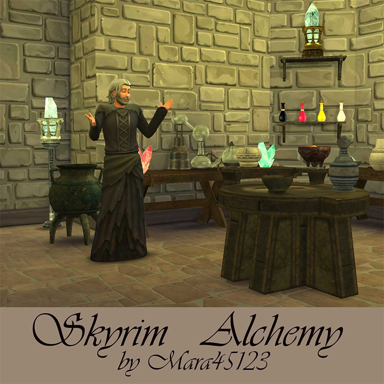 Skyrim Alchemy Set / Sims 4 CC