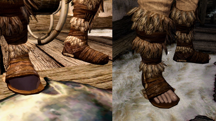 Vanilla Footwear For Better Males / Skyrim Mod