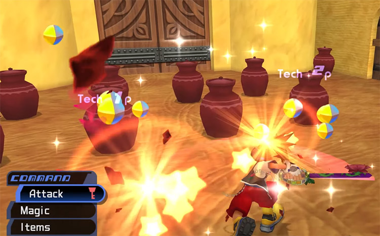 Sora breaking empty pots before Pot Scorpion / KH1.5 HD Screenshot