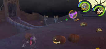 Sora at Halloween Town Gate (KH1.5 HD Screenshot)
