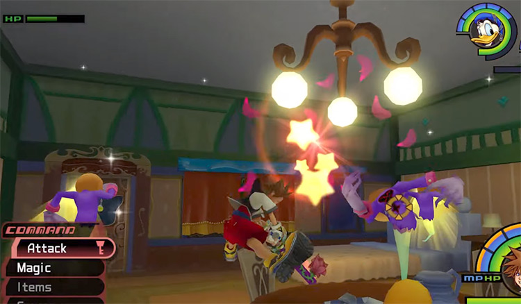 Fighting Search Ghosts in the Green Room (Traverse Town Hotel) KH1.5 Screenshot