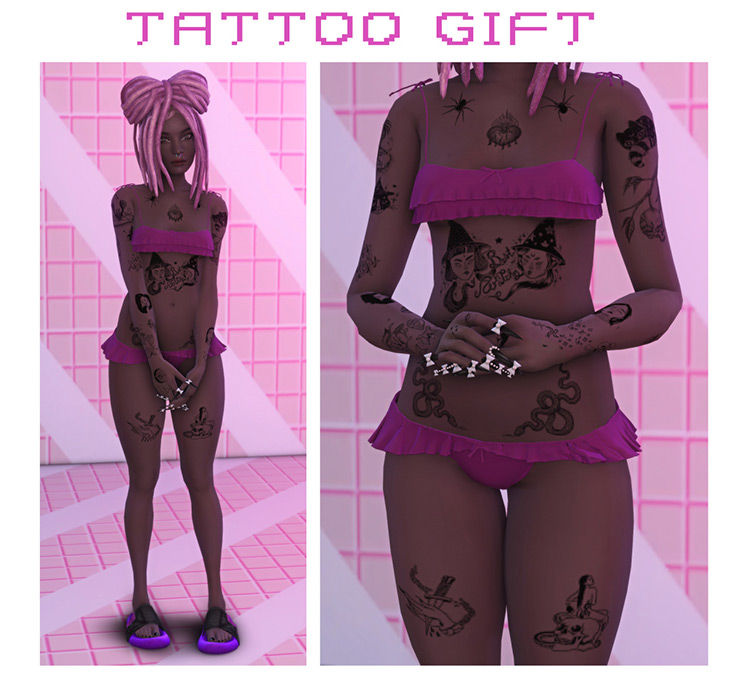 Tattoo Gift (All Body) / Sims 4 CC
