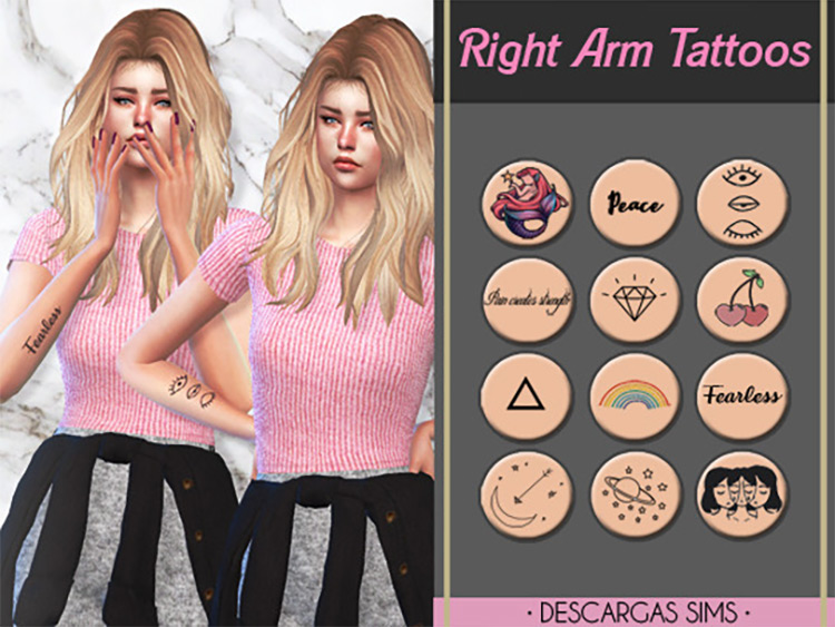 Cutest Tattoo CC For The Sims 4  All Free    FandomSpot - 51