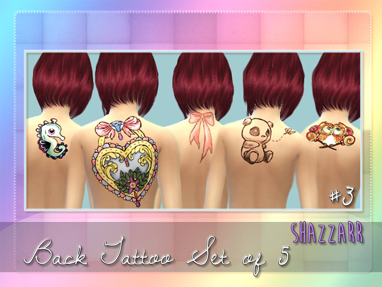 Back Tattoo Set For Girls / Sims 4 CC