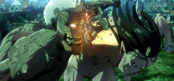 AoT Reiner Fighting Eren (Anime Screenshot)