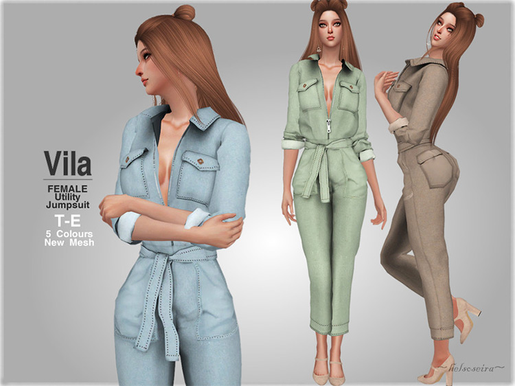 VILA Jumpsuit by Helsoseira / Sims 4 CC