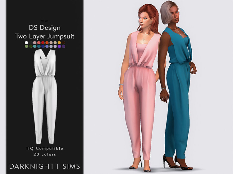 DS Design Two-Layer Jumpsuit by DarkNighTt / Sims 4 CC