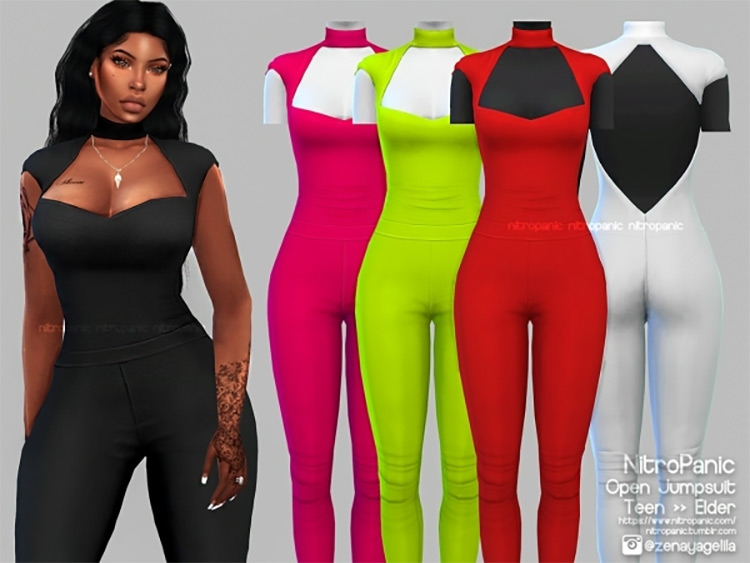 Open Jumpsuit by NitroPanic / Sims 4 CC