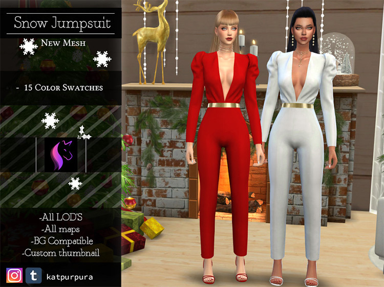 Snow Jumpsuit by KaTPurpura / Sims 4 CC