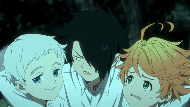 Ray, Emma, and Norman from The Promised Neverland Anime