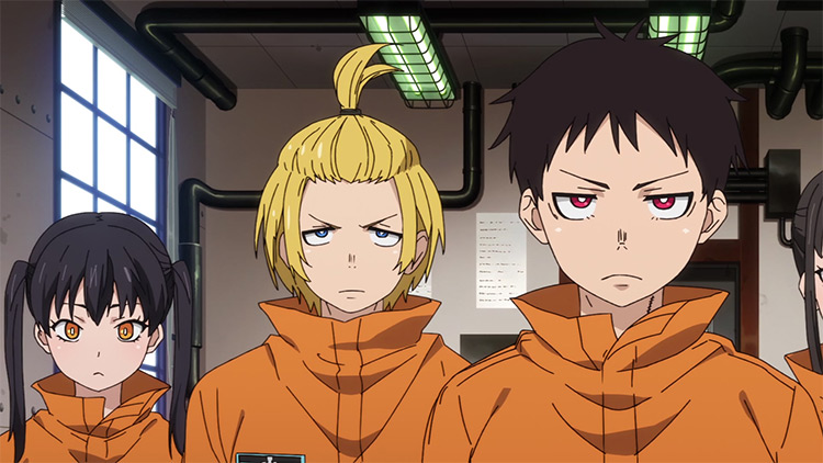 Tamaki, Arthur and Shinra from Fire Force Anime