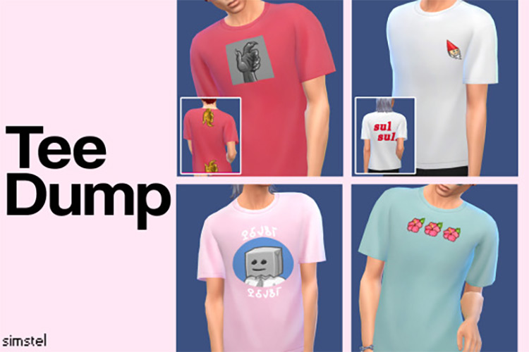 Tee Dump Set For Males / Sims 4 CC