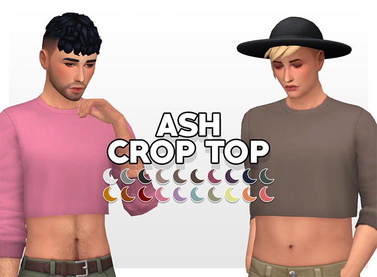 Ash Crop Top For Men / Sims 4 CC