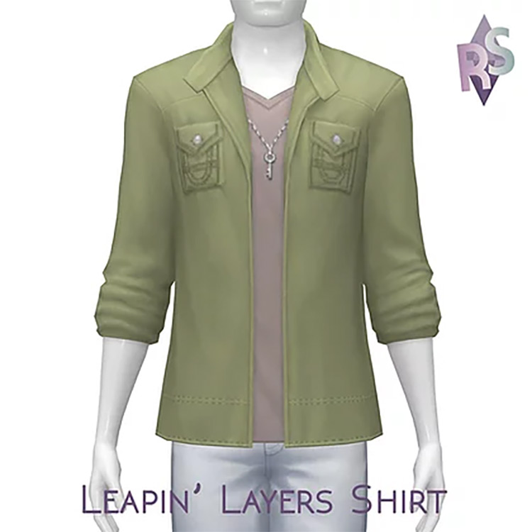 Leapin’ Layers Shirt For Men / Sims 4 CC