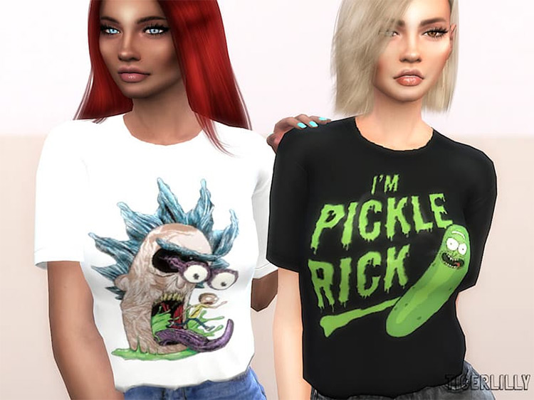 Rick & Morty T-Shirts (Girls) / Sims 4 CC
