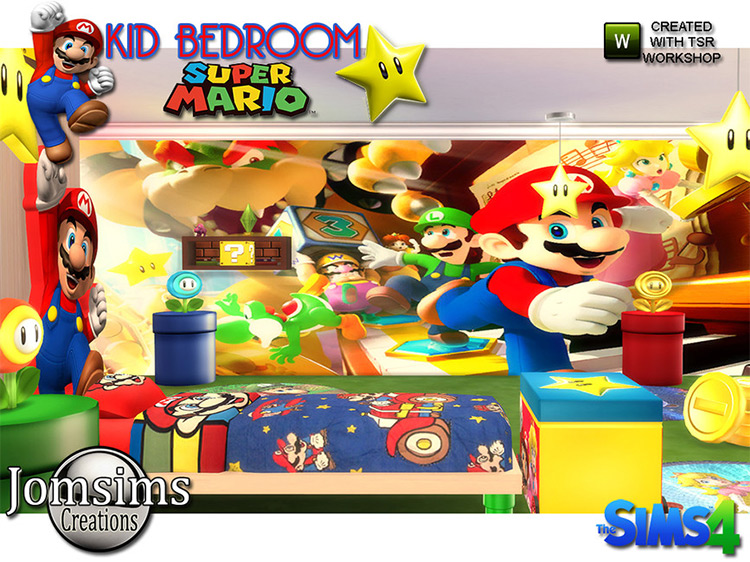 Super Mario Kids Bedroom Set / Sims 4 CC