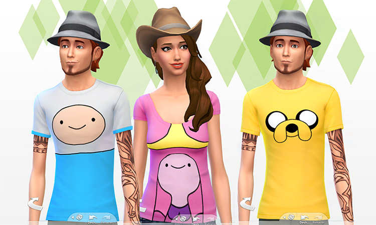 Adventure Time Tops (Male + Female) Sims 4 CC