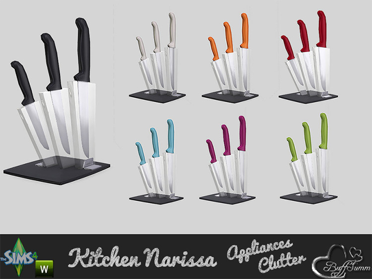 Clutter Narissa Knife Block for The Sims 4