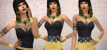 Egyptian Swuimsuit CC Set for TS4 (Cleopatra-themed)
