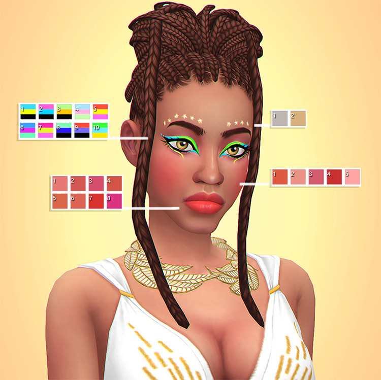 Treasures of Hapshetsut Cleopatra-themed Makeup / Sims 4 CC