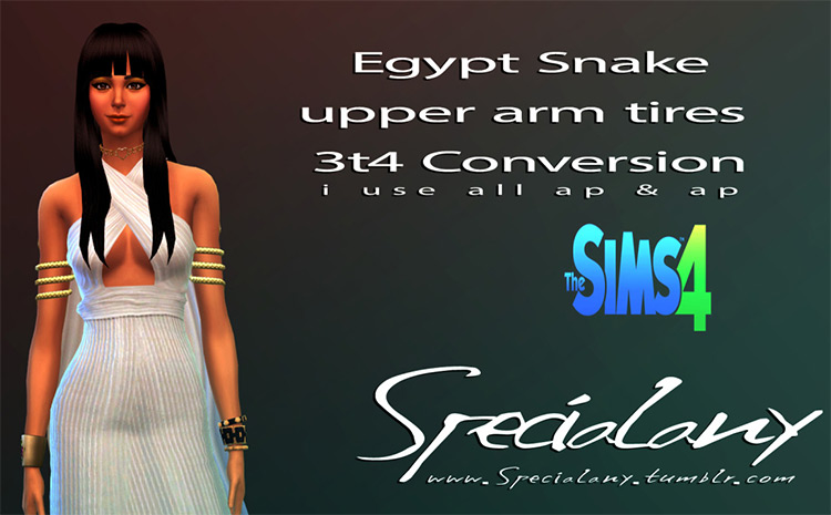 Egypt Snake Upper Arm Accessories / Sims 4 CC