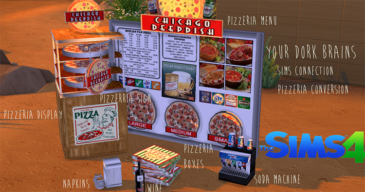 Pizzeria Conversion Set / Sims 4 CC
