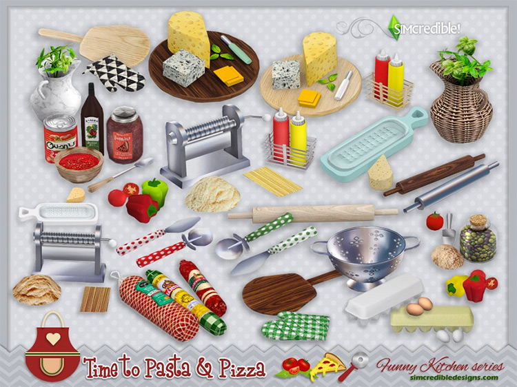 Funny Kitchen: Time To Pasta & Pizza / Sims 4 CC