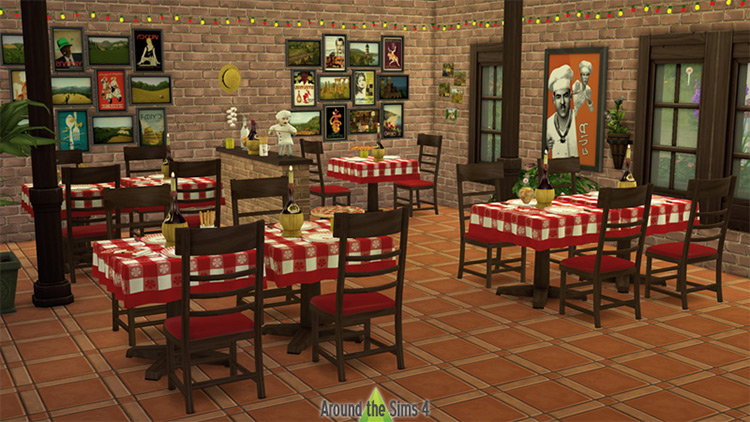 Pizzeria Custom Objects Set / Sims 4 CC