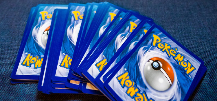 Pokémon Trading Cards Lying Face-down