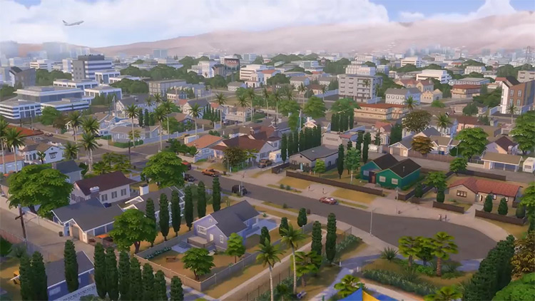 Del Sol Valley, Los Angeles style city in Sims 4