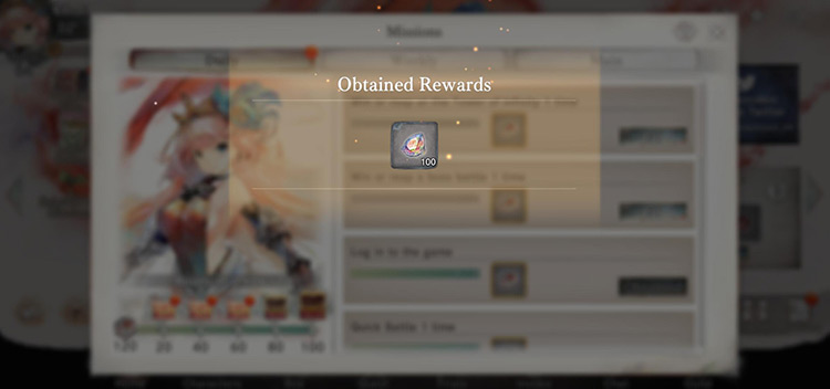 Obtained Rewards (Diamond x100) / Memento Mori
