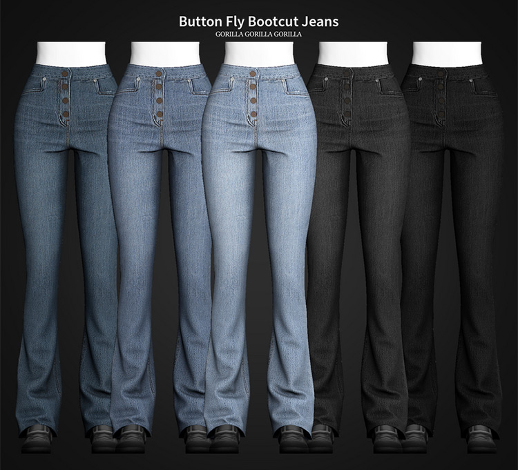 Sims 4 Alpha CC Jeans  Guys   Girls    - 94