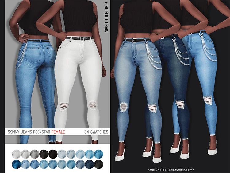 Skinny Jeans Rockstar_Female / Sims 4 CC