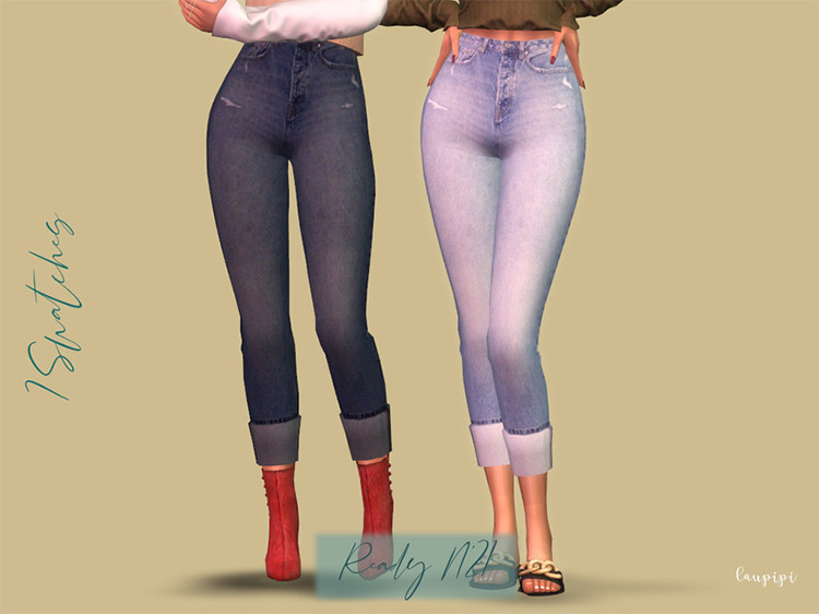 Sims 4 Alpha CC Jeans  Guys   Girls    - 43