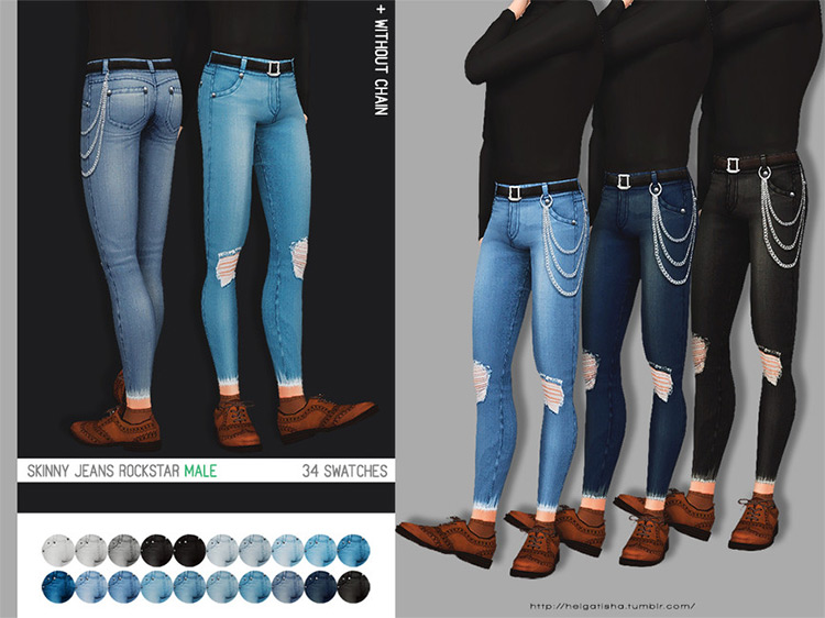 Skinny Jeans Rockstar – Male / Sims 4 CC