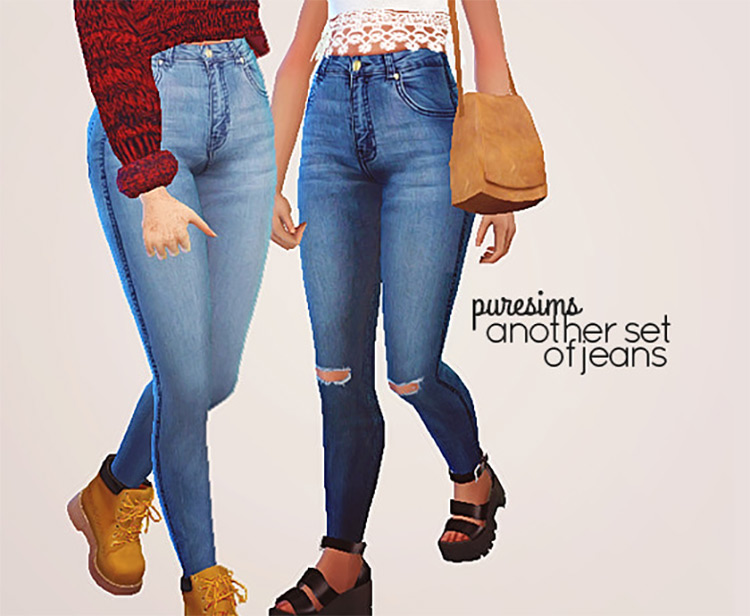 Sims 4 Alpha CC Jeans  Guys   Girls    - 98